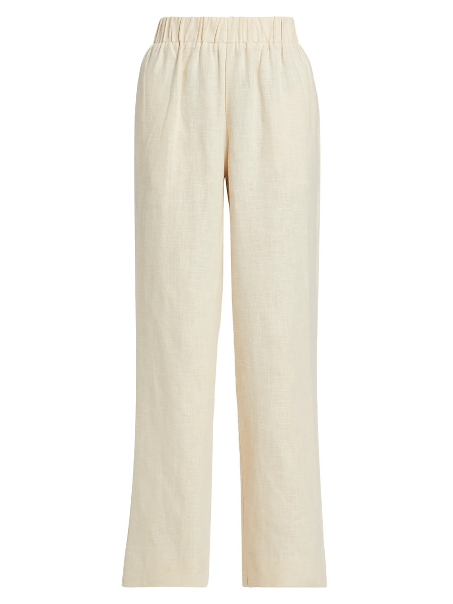 Women's Tabio Linen-Cotton Pants - Sand - Size Large | Saks Fifth Avenue