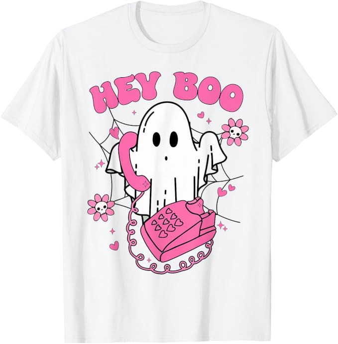Cute Hey Boo Spooky Ghost-Shirt Funny Halloween Toddler Girl T-Shirt | Amazon (US)