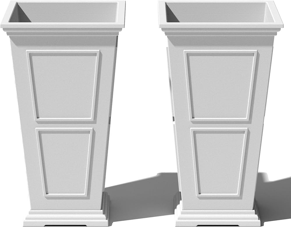 Veradek Brixton Series Tall Plastic Planter - Large Outdoor Planter for Front Porch | Crack Resis... | Amazon (US)