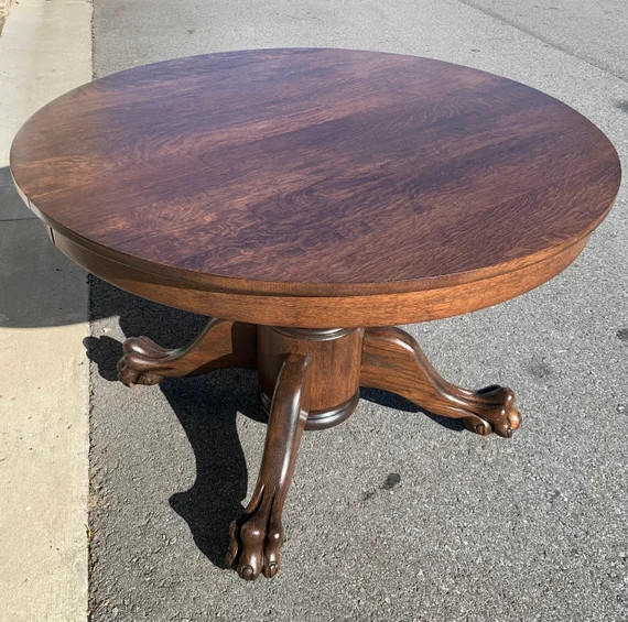 Refinished Antique Circa 1900s Round Clawfoot Pedestal | Etsy | Etsy (US)