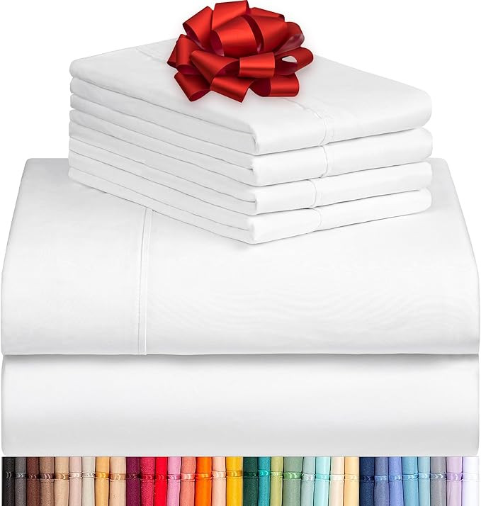 LuxClub 6 PC Queen Sheet Set, Bed Sheets Queen Size, Deep Pockets 18" Eco Friendly Wrinkle Free C... | Amazon (US)