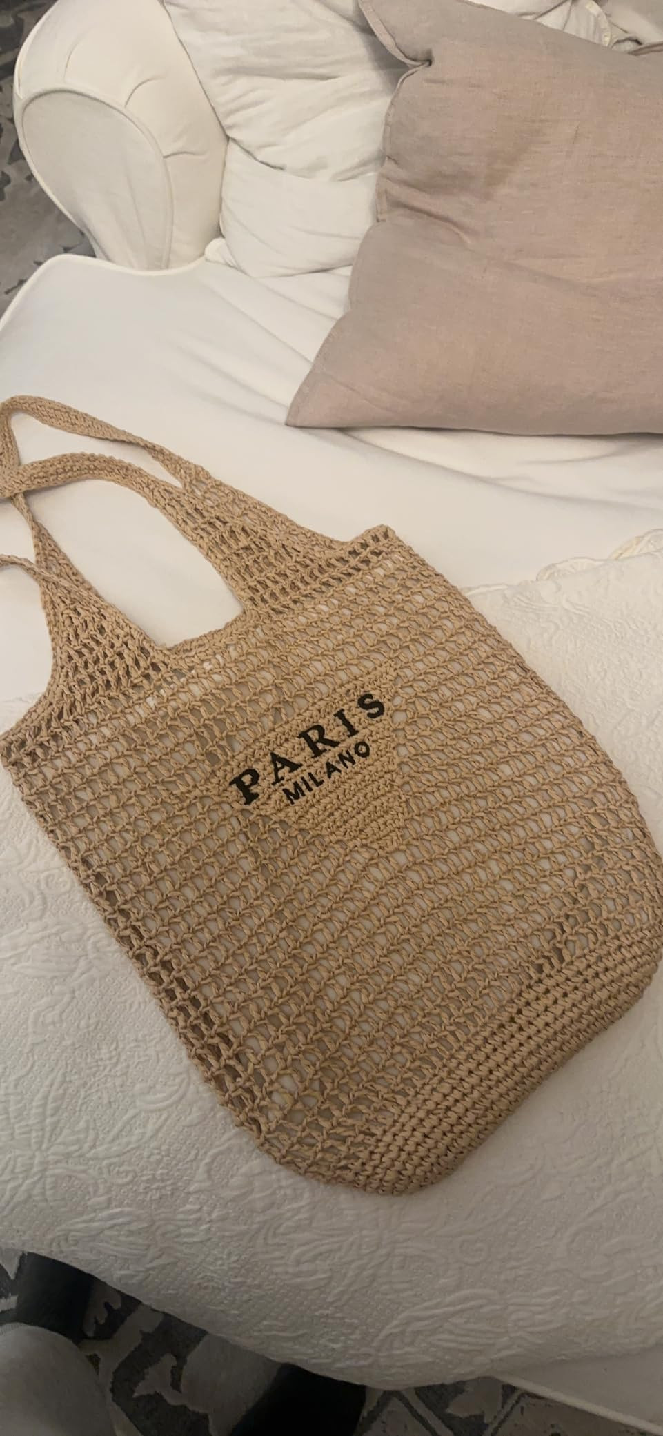 New Woven Bag, Straw Mesh Tote Bag, Beach, Shoulder Bag, Hobo Women, Foldable Large Capacity, for... | Amazon (US)