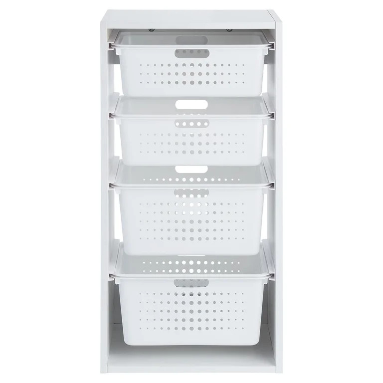 Mainstays Kids Sliding Bin Organizer with 4 Storage Bins, White | Walmart (US)