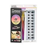 KISS imPRESS Press-On Falsies Eyelash Clusters Kit, Spiky, Black, Fuss Free, Invisible Band, Natural | Amazon (US)