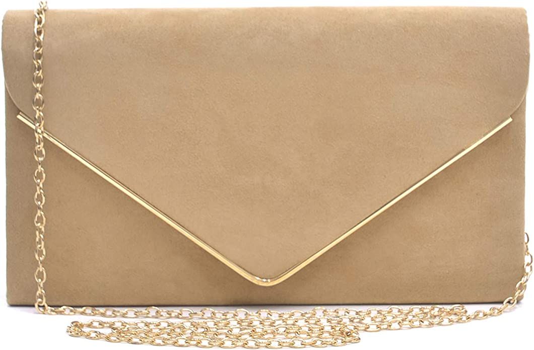 Dasein Women Faux Suede Evening Clutch Bags Formal Party Clutches Wedding Purses Cocktail Prom Cl... | Amazon (US)