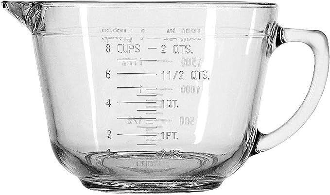 Anchor Hocking Batter Bowl, 2 Quart Glass Mixing Bowl | Amazon (US)