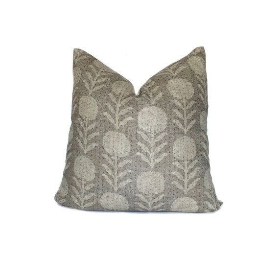 Zinnia Designer Pillow Cover in Sand , Throw Pillows Pillow Covers | Etsy (US)