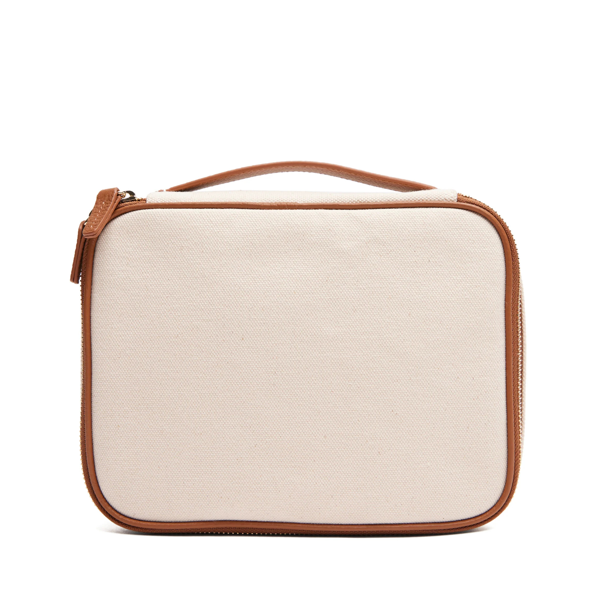 Large Travel Organizer in Canvas Natural Canvas/Saddle Brown | Leatherology