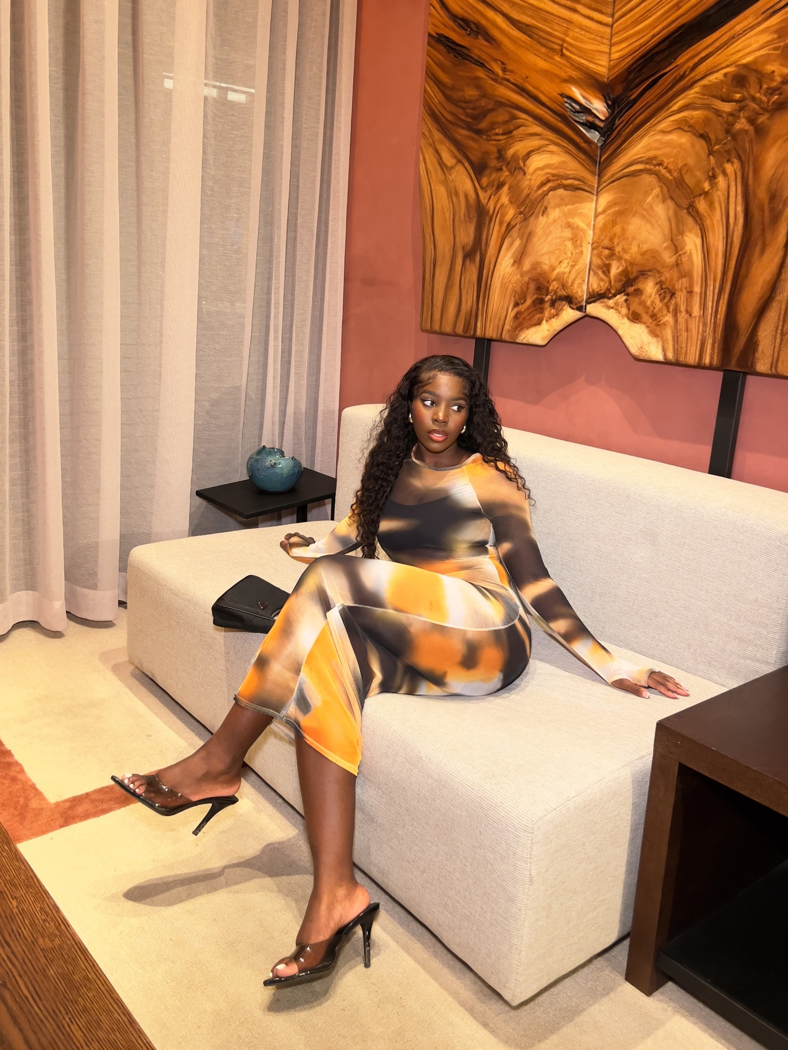 Pretty Little Thing, mesh maxi dress, black bag and heels, black accessories, colourful dress, autumnal outfit, evening outfit, going out dress, party outfit, party dress

#LTKSeasonal #LTKstyletip #LTKeurope