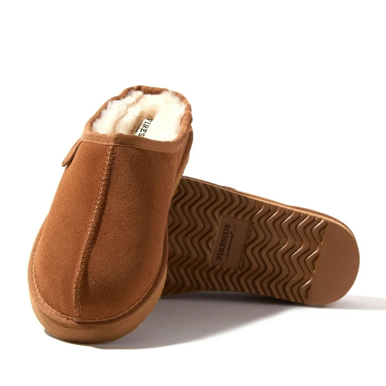 Fireside By Dearfoams Women's Greta Genuine Shearling Clog Slipper | Walmart (US)