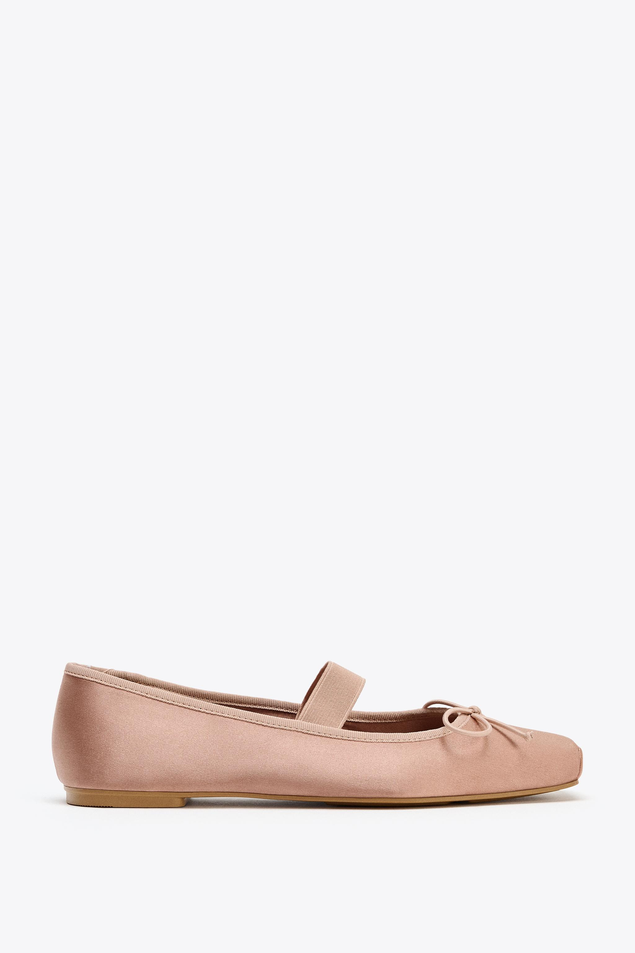 SATIN BOW BALLET FLATS | Zara US