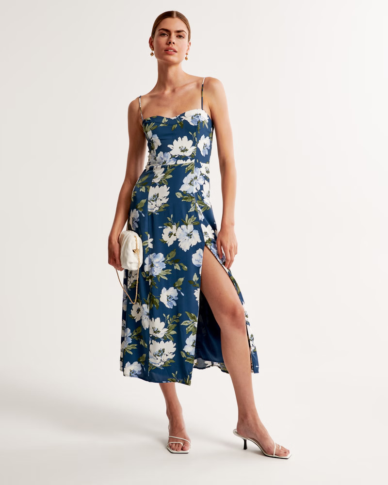 The A&F Camille Midi Dress | Abercrombie & Fitch (US)