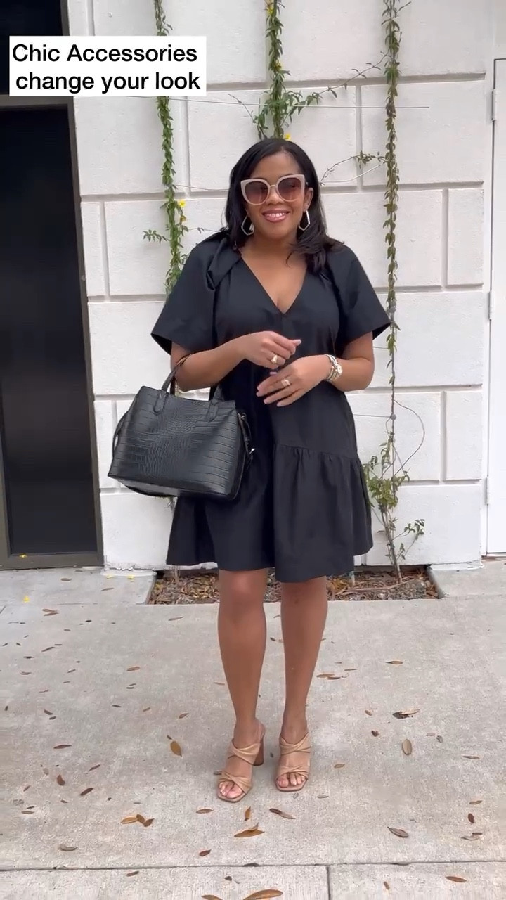 All black outfit inspo from Target! Featuring this little black mini dress paired with neutral sandals and my favorite black handbag. 
10/6

#LTKFindsUnder50 #LTKWorkwear #LTKStyleTip