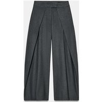 Zara - Zw Collection Pinstripe Wide Leg Pleated Pants - Women - Mid-Gray - Women | Zara US