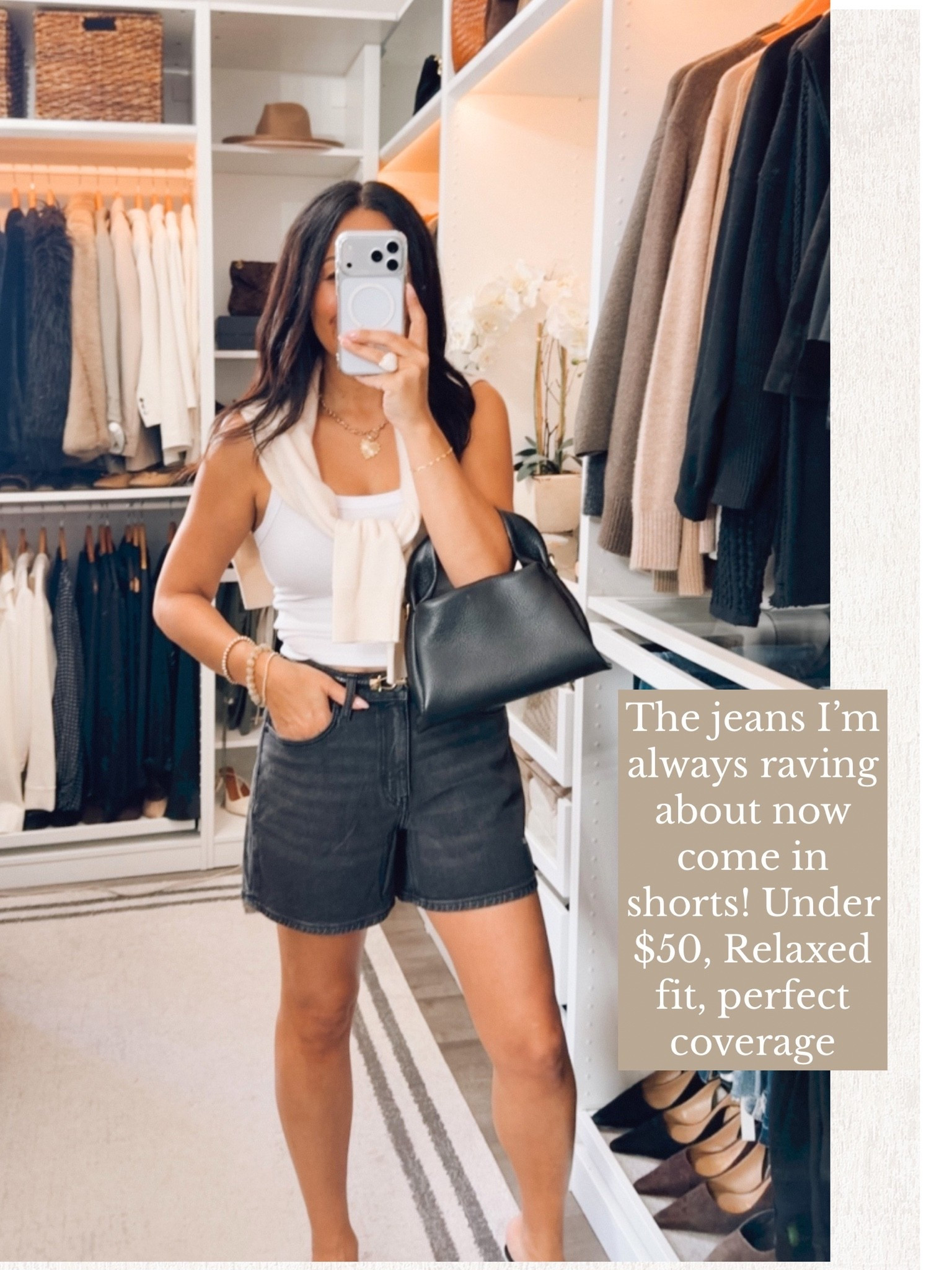 My favorite jeans now come in shorts🙌🏽 best coverage- size up 1 
I’m wearing a 27, I’m normally a 26

#LTKootd #LTKOver40