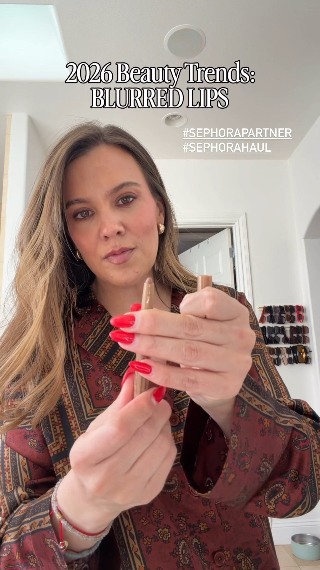 #sephorapartner Blurred lips are the easiest way to upgrade any look. Using Rhode lip liner gives the perfect soft, effortless finish that feels natural but chic! And shopping is easier than ever when you can buy online, pick up in store or get same day delivery! Make sure to join the Beauty Insider Program for even more perks while you shop! #sephorahaul @sephora

Rhode lip contour- lunge, twist, and lean
Maed-Reckon
Refy cream blush- guava
Huda blush-  intense guava
Charlotte Tilbury blush- pinky glow, peachy glow
Saie powder blush- amor
Ciele blush- berry
Gucci blush- fresh coral, bright ruby
Patrick Ta blush- she’s a doll, she’s the moment, left me on red
Saie liquor blush: poppy, hottie 
Nars blush: exhibit a
Fenty Eau de Parfum
Kayali Vanilla