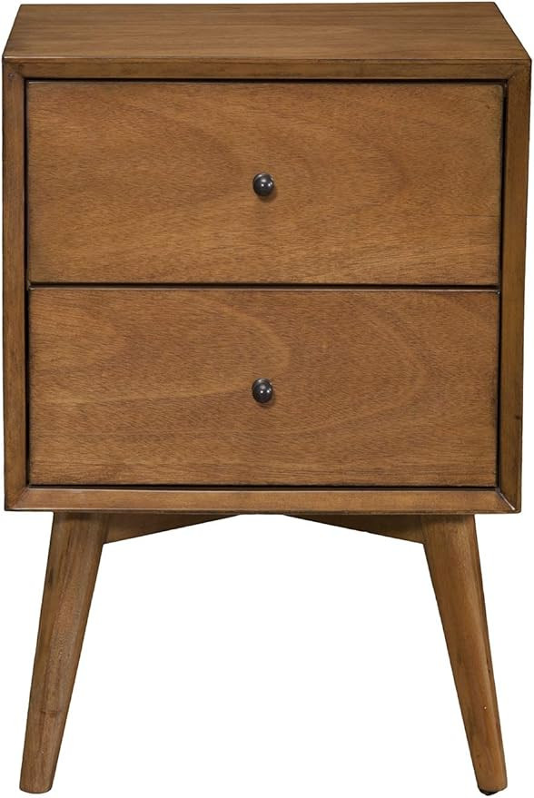 Alpine Furniture 966-02 Flynn Mid Century Modern 2 Drawer Nightstand, Acorn | Amazon (CA)