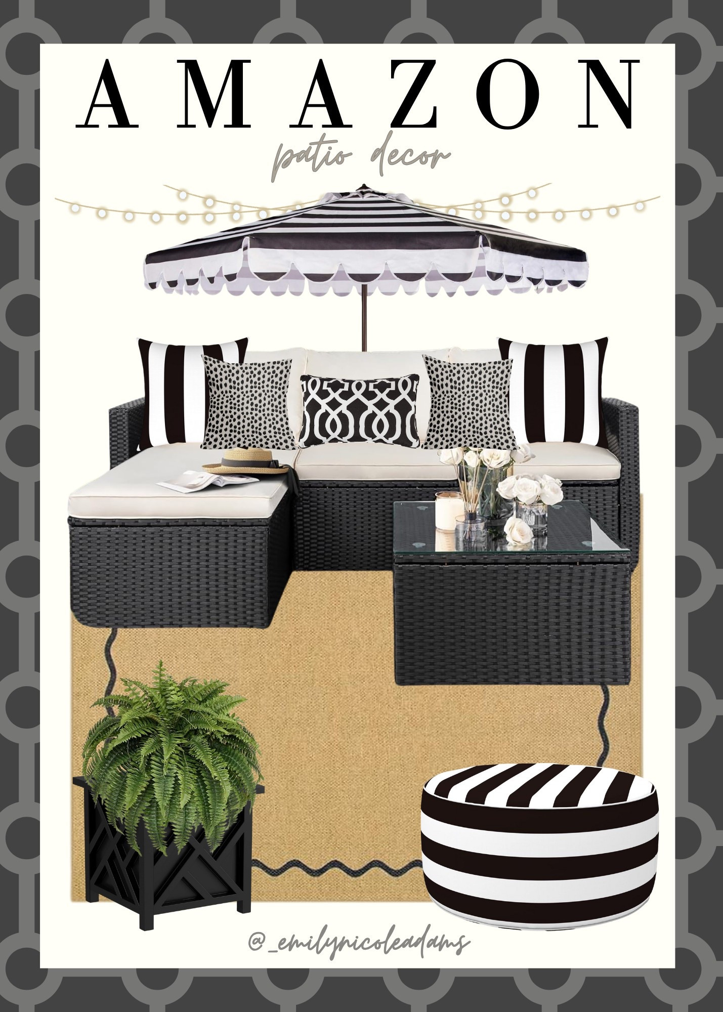 Amazon Patio Decor🖤Amazon patio, Amazon home, Amazon decor, Amazon favorites, Amazon must haves, patio decor, patio season, patio porch, porch decor, patio favorites, patio must haves, new arrivals, patio season, black decor, neutral patio 

#LTKFindsUnder50 #LTKHome #LTKStyleTip
