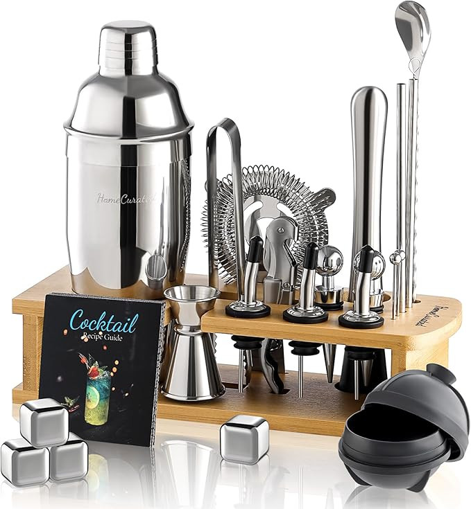Cocktail Shaker Set, 24-Piece Bar Bartender Kit with Stand, Martini Shaker, Jigger, Strainer,Mixe... | Amazon (US)