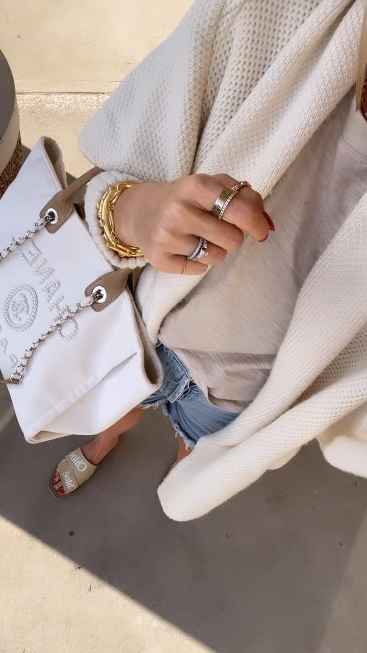 Sized up to a large in the tee and cardigan. Sized up one size to 30 in the denim shorts. Spring fashion. Vacation outfits. Mid size style. Size 8 fashion 

#LTKsalealert #LTKmidsize