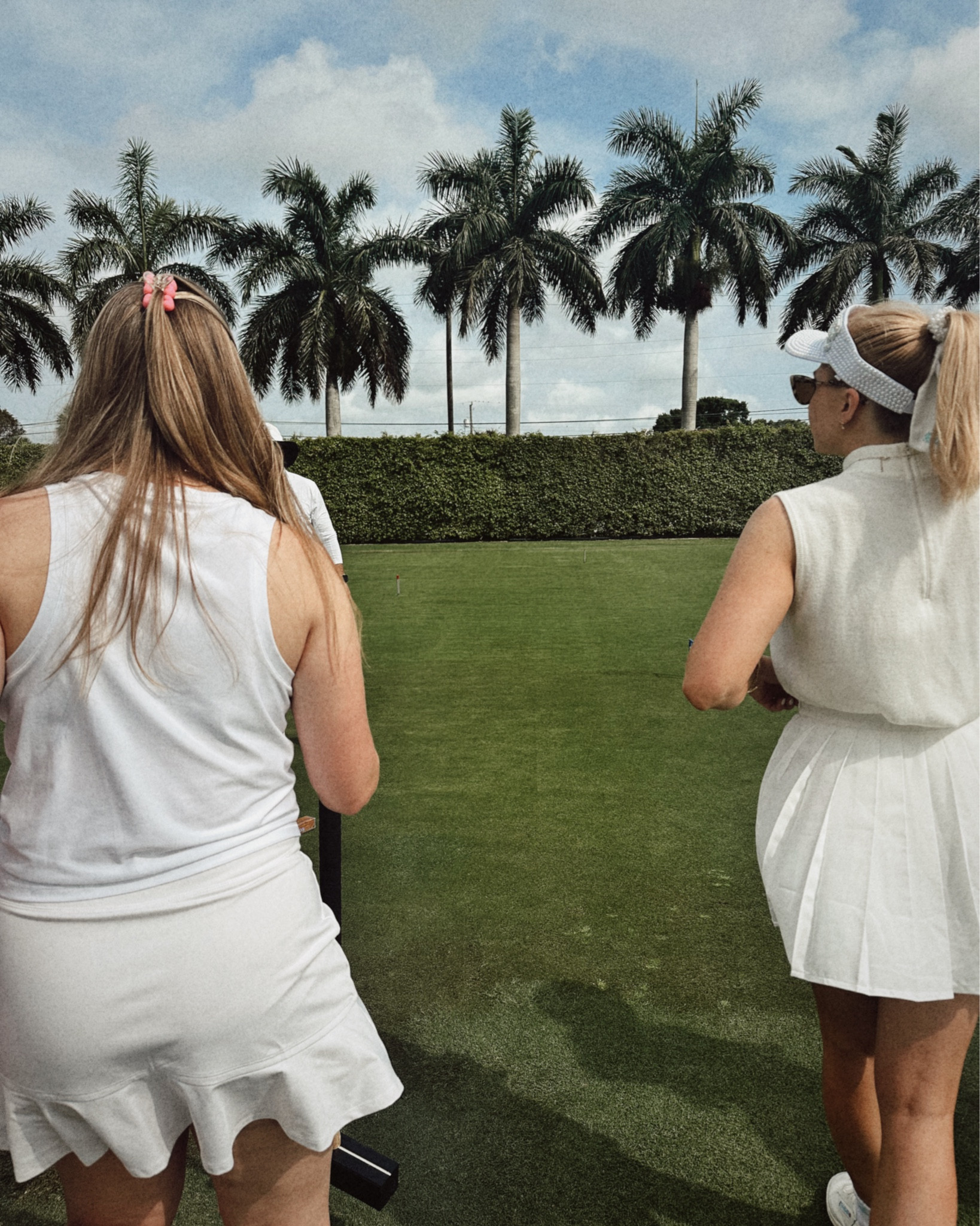 I’ll be shopping for white until October!!! 

If you’re at 2024 bride looking for a cute white tennis skirt to wear for legit any occasion (I needed on for my Bach trip since we did a croquet lesson) this was my best find! 

I probably bought 5-6 white tennis skirts from various brands to try out and the one I have linked here not only was a STEAL but it also fit the best, looked the most like the influencers (think brands like Sporty & Rich or Yellow the Label vibes) I followed for inspo, AND had built in shorts. Say less. I’m sold. 

This outfit really came together piece by piece. I thrifted the mock neck sleeveless sweater (brand = Talbots) and then I was gifted this ribbon scrunchy with light blue stitching that says “future Mrs.” that I knew I wanted to wear when we played croquet and from there, I tried to find little blue moments I could incorporate within the rest of my outfit, such as my high ankle socks with blue trimming and my white Reebok shoes 🤩 

The sunnies were a splurge buy but a *must* nonetheless 😅

My Sizing:
White Tennis Skirt = M (6)
Black & White Striped Tank = M
Reebok Shoes = 7.5 


My Measurements:
Height = 5’6
Bust = 36.2 in
Natural Waist = 27 in
Low Waist = 35.5
Hips = 37in 
Super low waist / hips & full booty = 38.5 in
Weight: 139.3 (on a good day 😉)
Typically Wears = M/L (US 6/8/10)

#LTKActive #LTKwedding #LTKfindsunder50