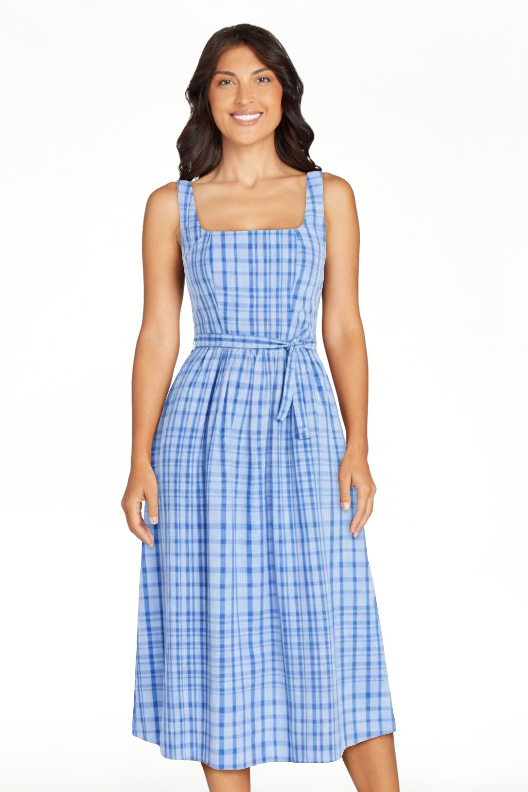 Free Assembly Women’s and Women's Plus Sleeveless Belted Cotton Midi Dress, Sizes XS-4X | Walmart (US)