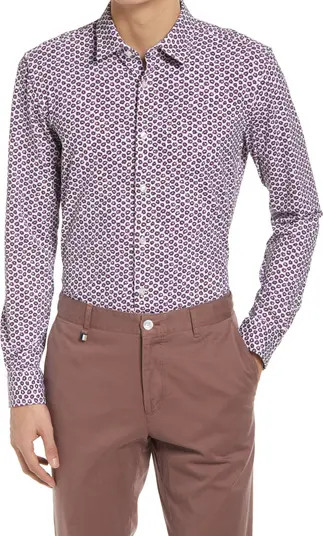 BOSS Hugo Boss Ronni Extra Trim Fit Stretch Print Button-Up Shirt | Nordstrom | Nordstrom