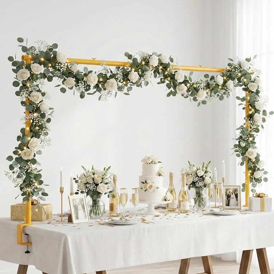 Adjustable Over The Table Arch Stand with Clamps - Heavy Duty Metal Balloon Table Rod for Wedding... | Amazon (US)