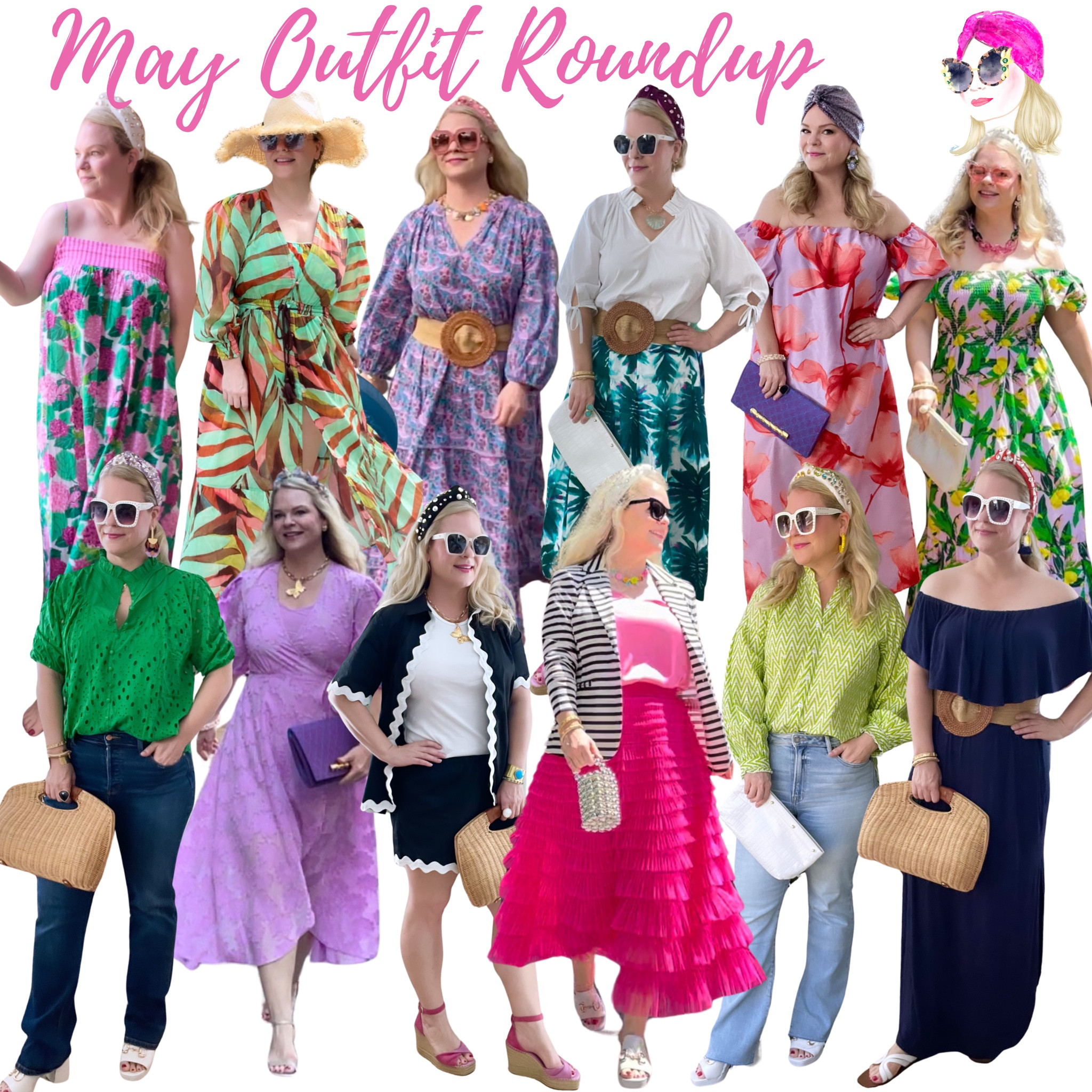 Rounding up all of my fav outfits from May. It was a colorful month! Hit that 🔔 so you never miss a post.

Summer outfits. Date night outfit. Summer dresses.

#LTKOver40