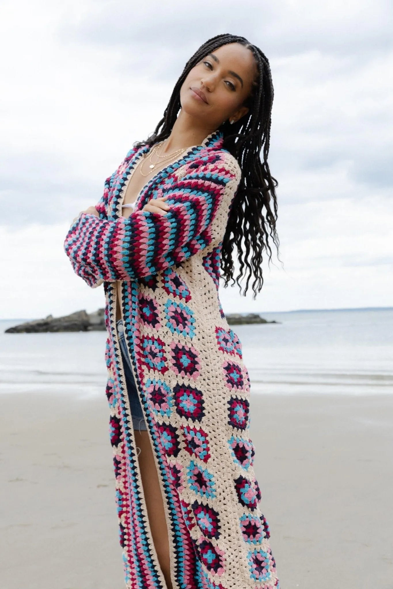 Crochet Cotton Square Kimono | Saachi