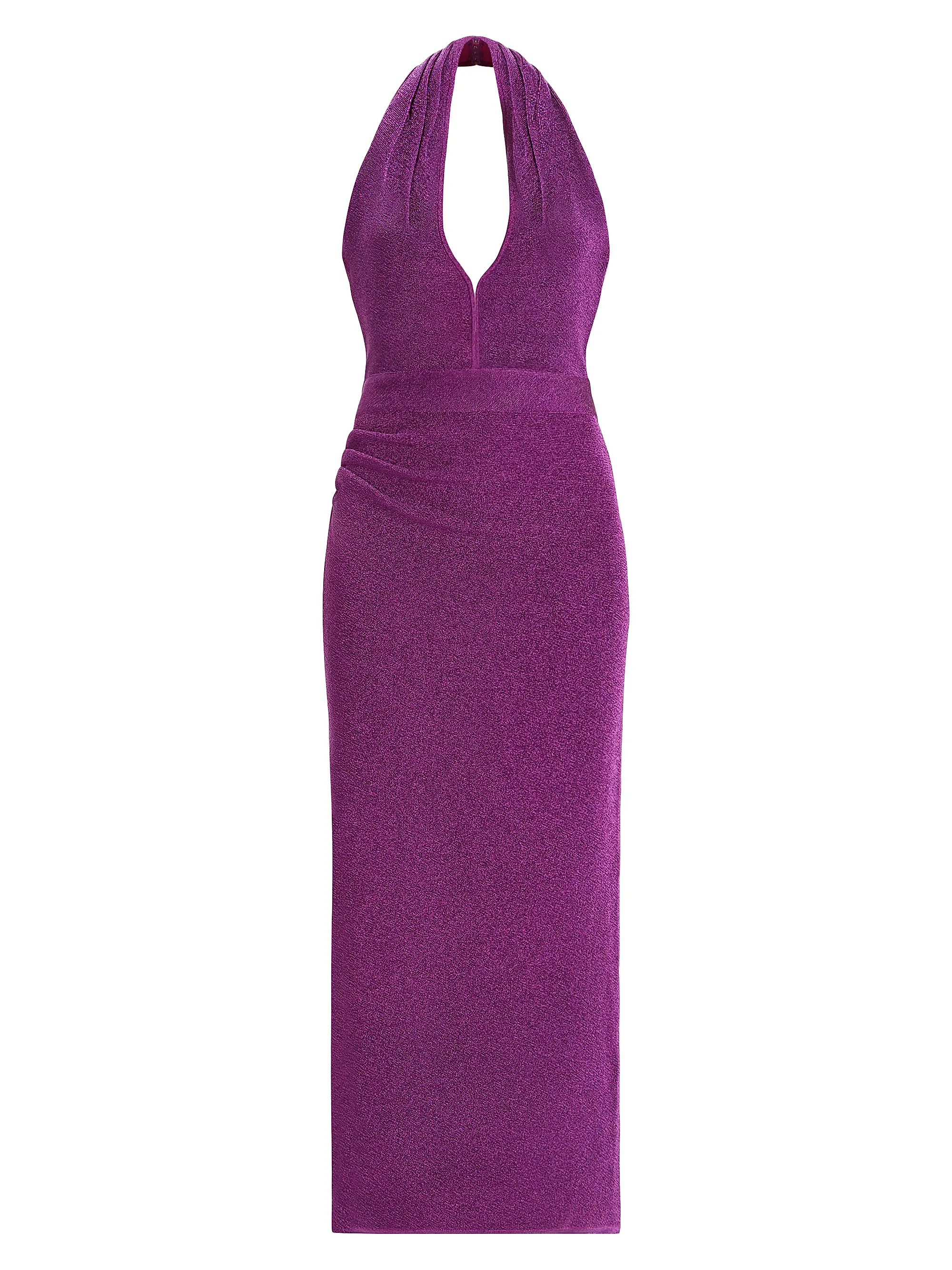 Metallic Halter Plunge Gown | Saks Fifth Avenue