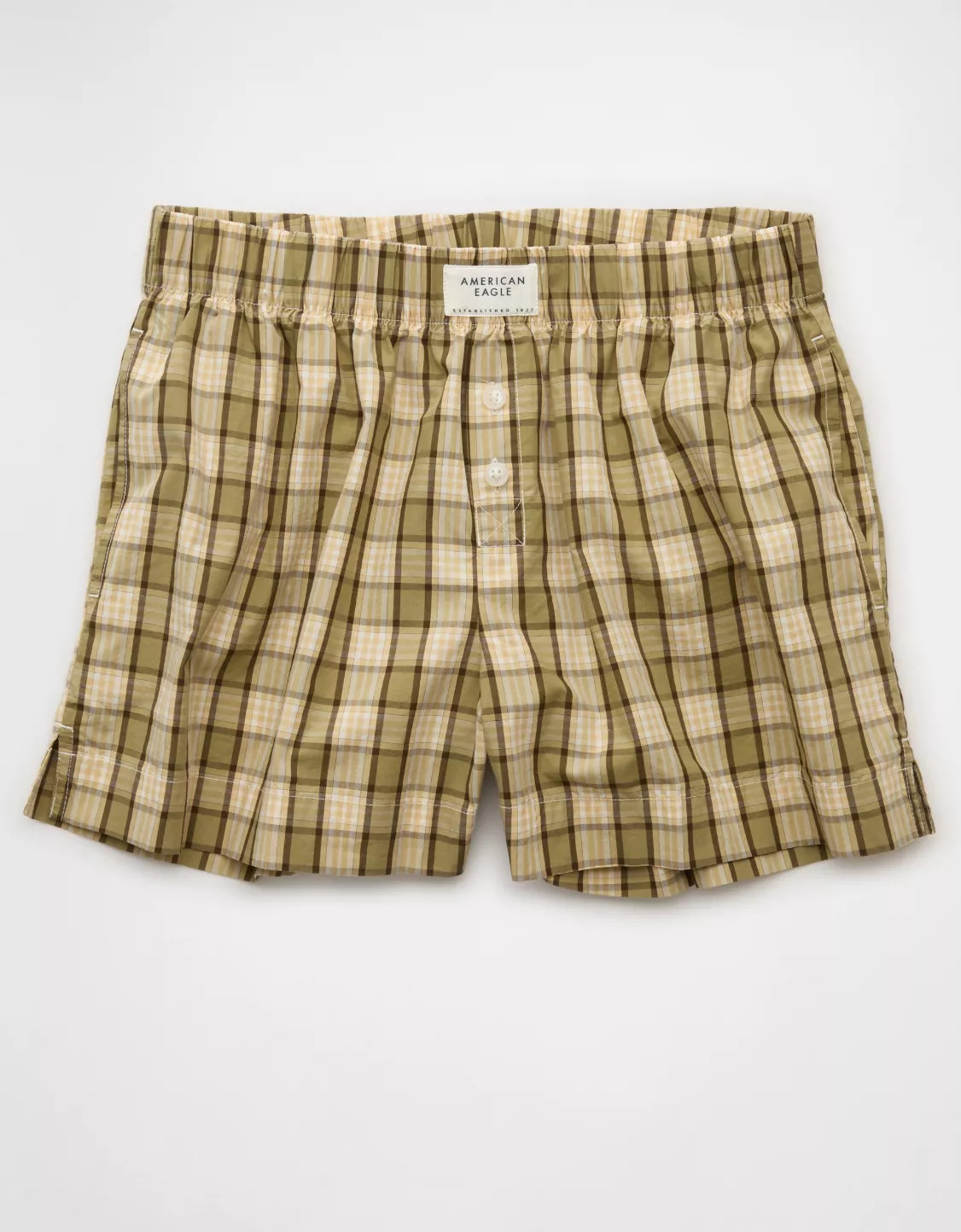 AE Plaid Boxer Sleep Short | American Eagle Outfitters (US & CA)