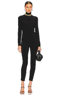 Norma Kamali Turtleneck Catsuit in Black from Revolve.com | Revolve Clothing (Global)