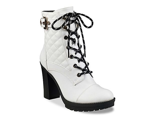 G by GUESS Gimmy Combat Boot - Women's - White | DSW