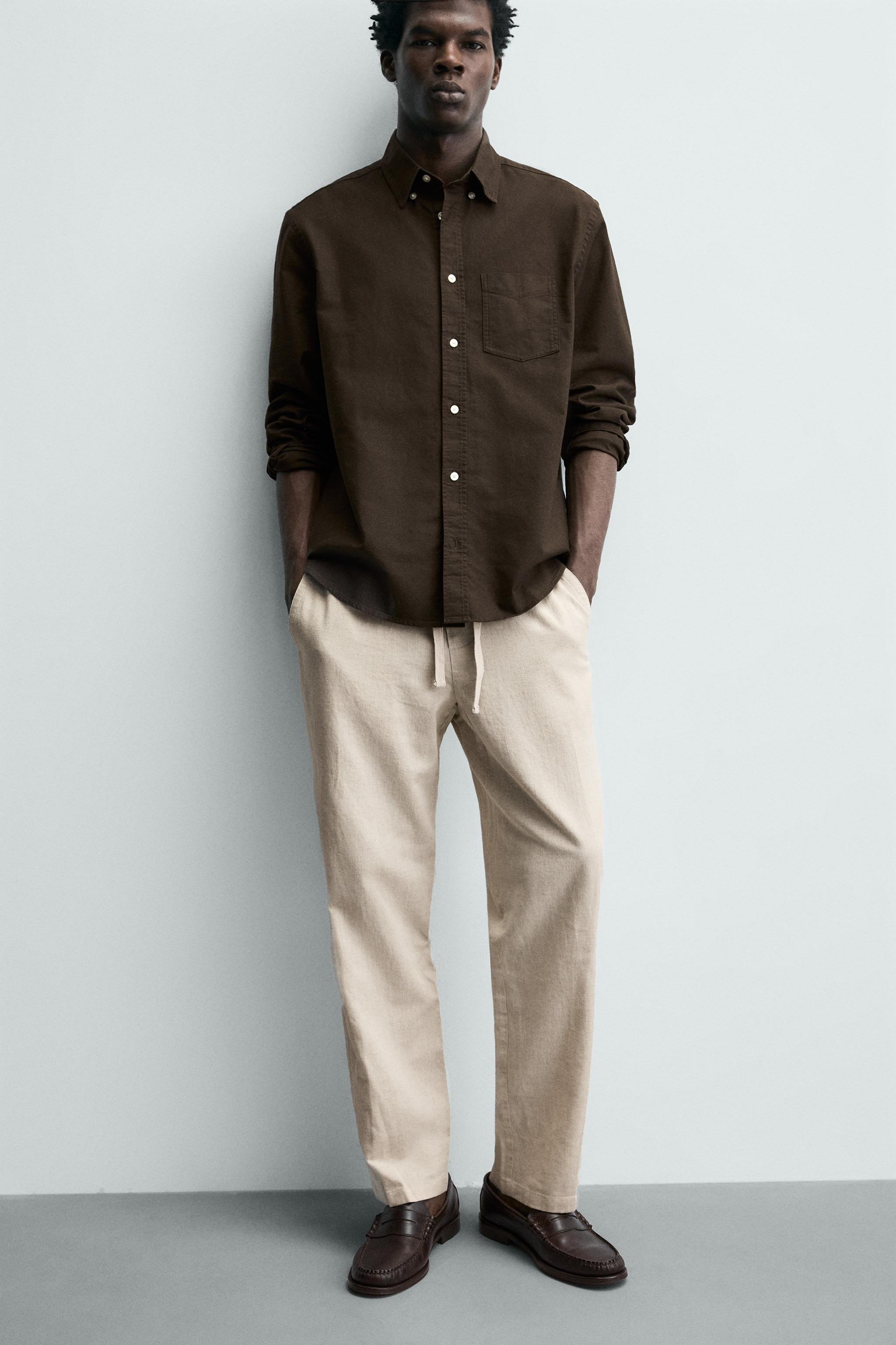 RELAXED FIT COTTON - LINEN PANTS | Zara US