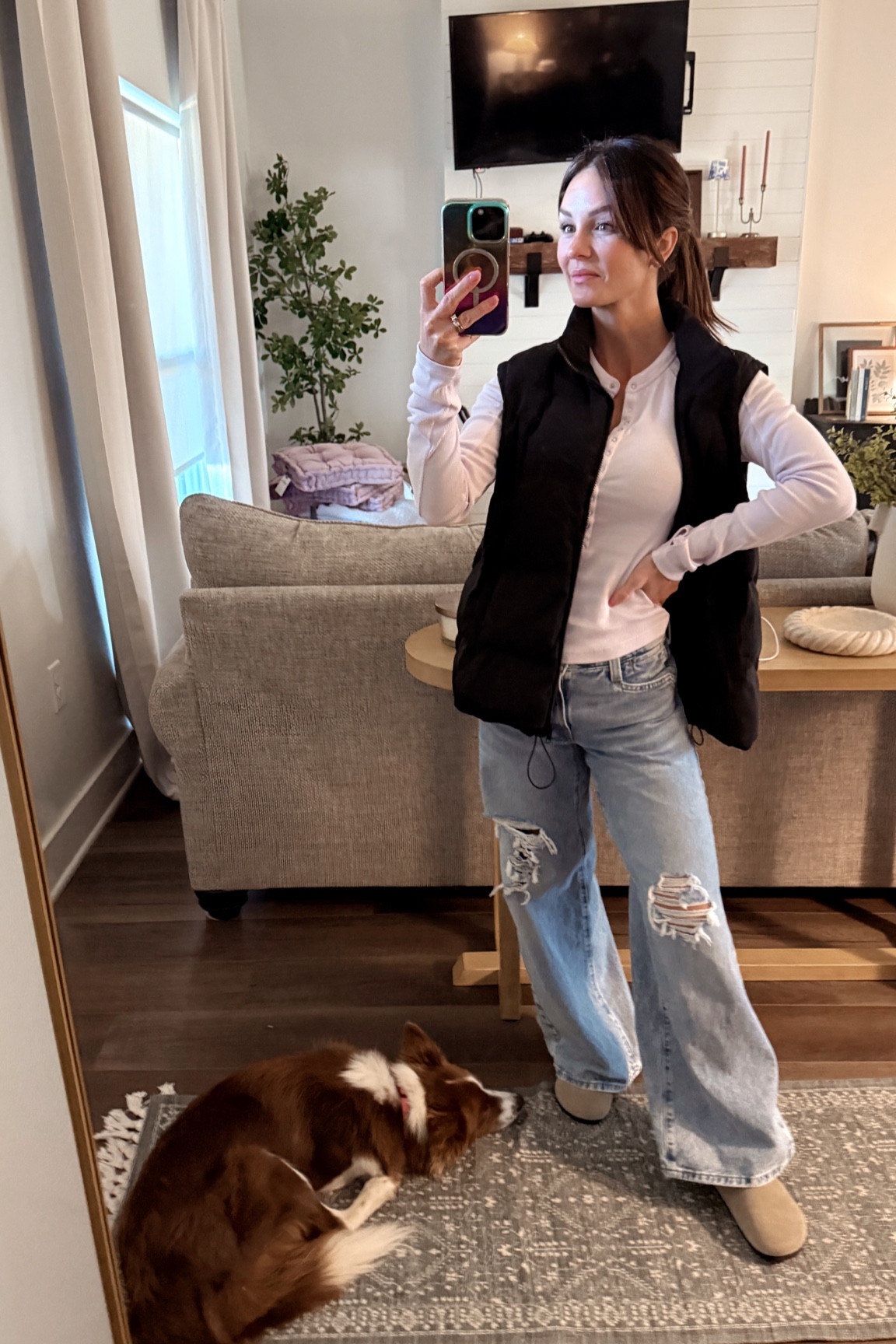 Headed for coffee with friends! Size 24 in jeans. Love these jeans so much! Note: they are mid rise! But love them so much. 👌🏼 comfy and go with so many things. A in & puffer

#LTKFindsUnder50 #LTKWatchNow
