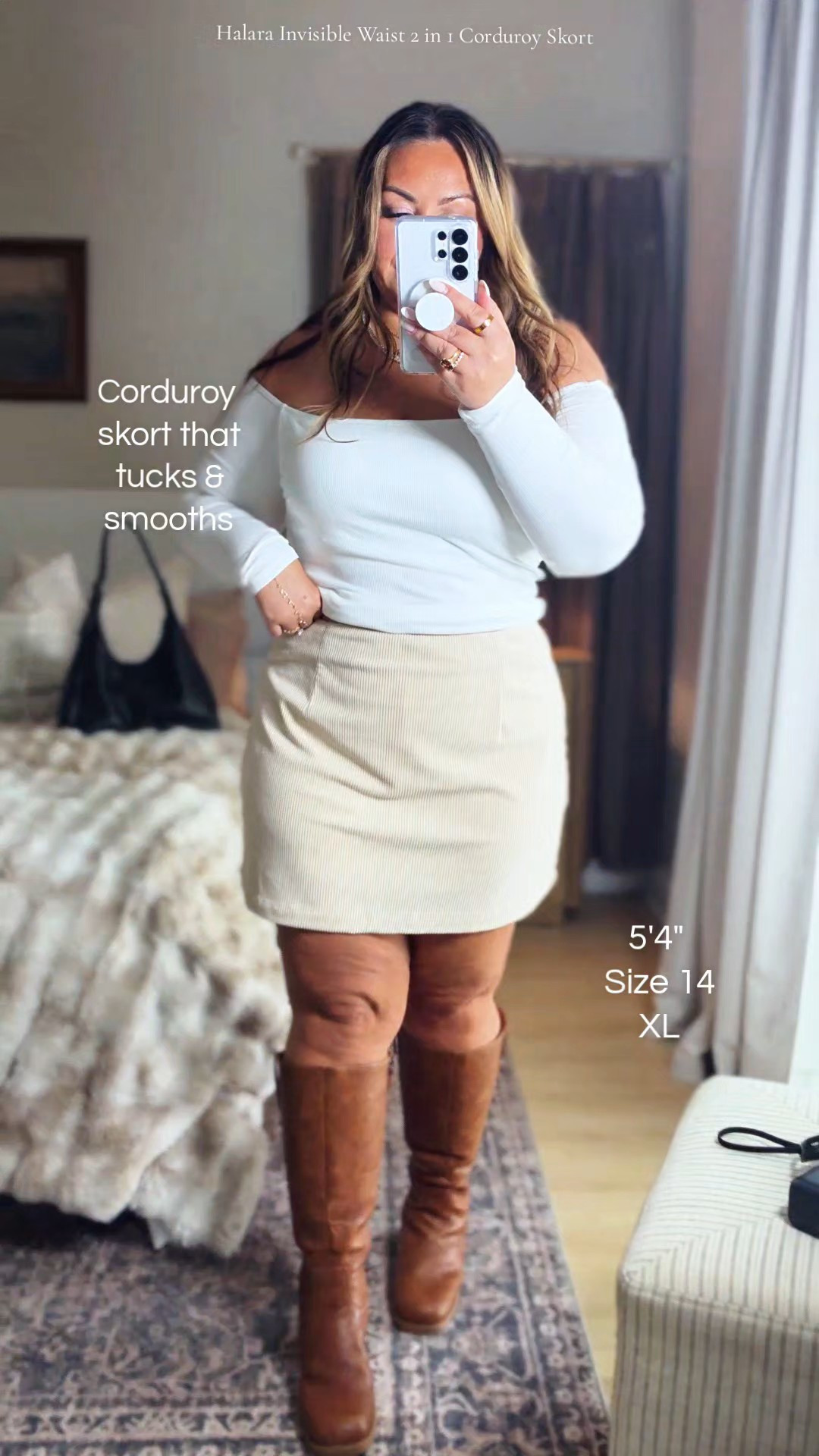 Corduroy Skirt with built-in shorts that keep you tucked & smooth 🙌🏻

#LTKMidsize #LTKOver40 #LTKootd