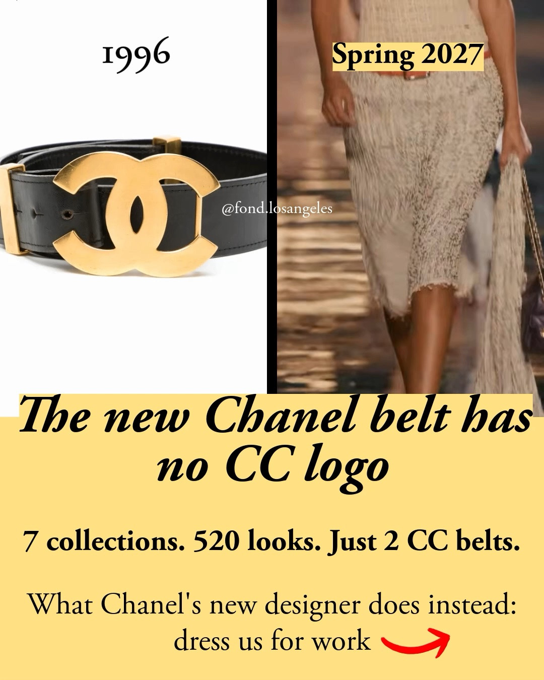Chanel SS27, rebuilt from pieces that last and organized by look, in slide order. A few notes: COS checked skirt: size up. J.Crew Barn Jacket: I sized down to XS. Frame blouse: $100 off with code OCTSG. J.Crew's upgraded grade-A cashmere is new this fall, so I don't have longevity notes yet. I can share it feels a lot softer than last year's.