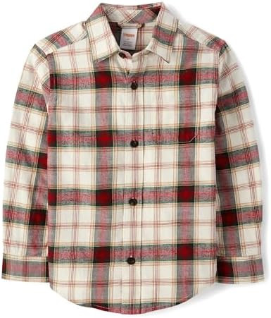 Gymboree,Boys,and Toddler Long Sleeve Button Up Shirts,Bunnys Tail Plaid,18 Months,24 Months | Amazon (US)