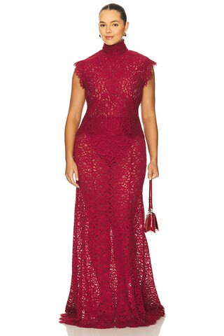 by Marianna Zelie Maxi Skirt in Burgundy | Revolve Clothing (Global)