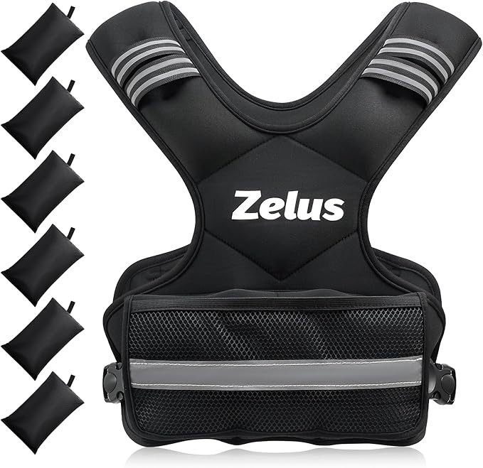 ZELUS Weighted Vest for Men and Women | 4-10lb/11-20lb/20-32lb Vest with 6 Ironsand Weights for H... | Amazon (US)