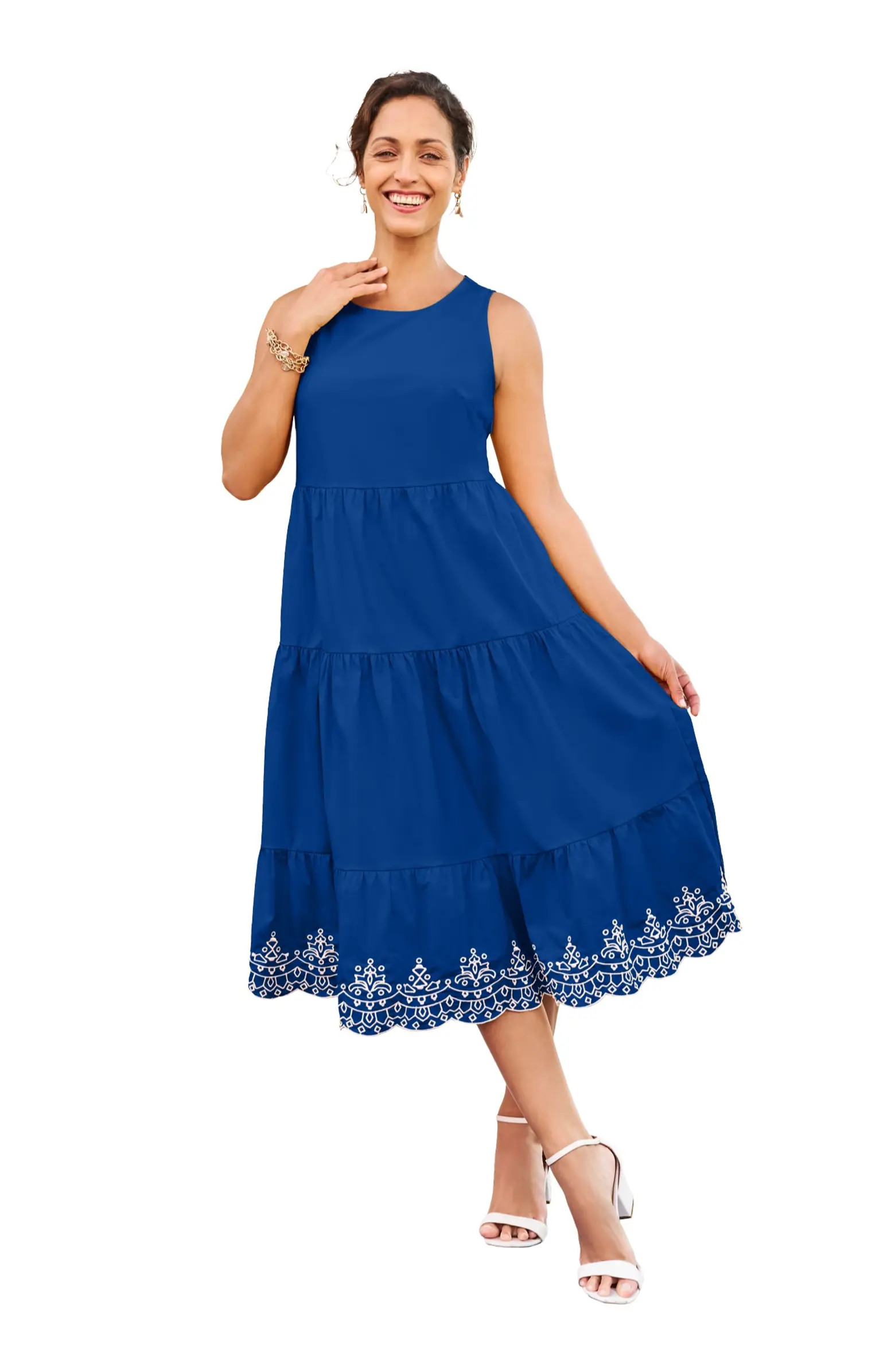 Sleeveless Eyelet Poplin Dress | Nordstrom