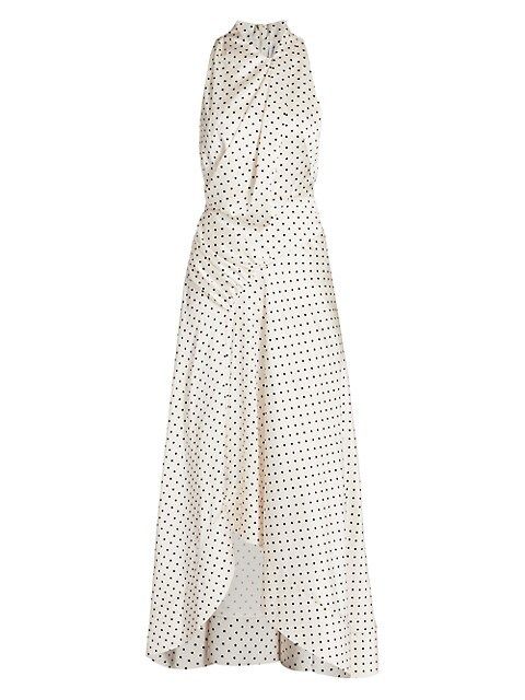 Palmera Draped Polka Dot Maxi Dress | Saks Fifth Avenue