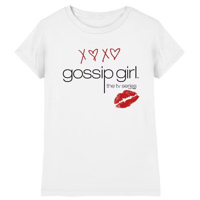 Girl's Gossip Girl Classic Logo Valentine's Day T-Shirt, White, X Small | Target