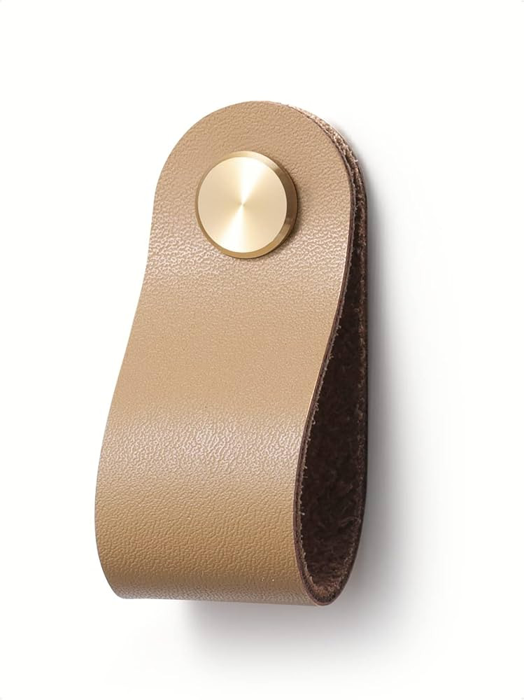 Khaki Leather Drawer Pulls 6 Pack Leather Handles Cabinet knobs for Kitchen Cabinet Drawers Bathr... | Amazon (US)