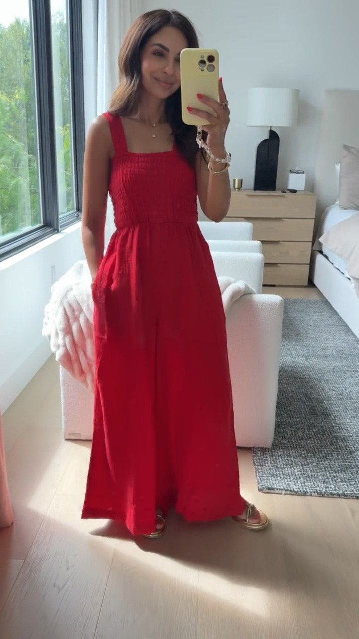 How stunning is this jumpsuit?! Also comes in navy and black! So flowy and such an easy summer outfit idea @Quince ❤️

#LTKootd #LTKSeasonal #LTKPetite