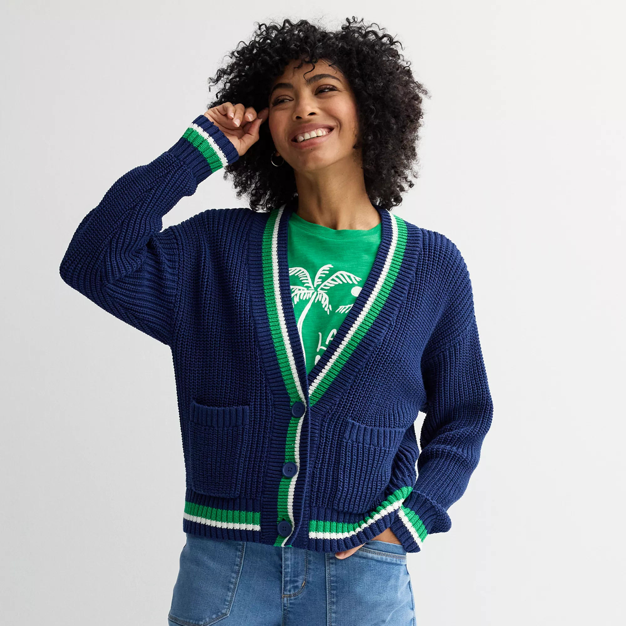 Women's Sonoma Goods For Life® Button-Front Pocket Cardigan | Kohl's