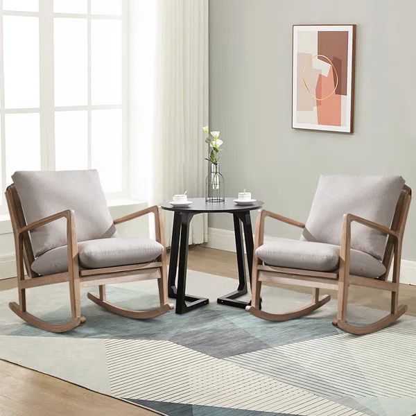 Kywaun 26'' Wide Modern Soft Arm Rocking Chair with Wooden Frame and Removable Cushion | Wayfair North America