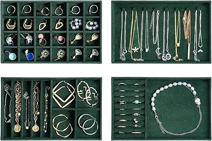 ProCase Stackable Jewelry Organizer Trays for Drawers, Jewelry Drawer Inserts Container Display C... | Amazon (US)