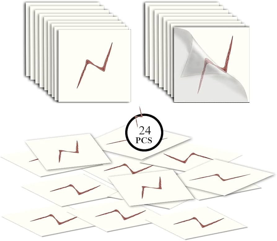 Wizard Lightning Bolt Scar Temporary Tattoos for Halloween,Magic Cosplay Birthday Party Supplies ... | Amazon (US)